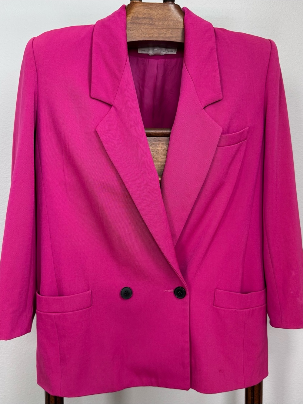 VTG Christian Dior Suit Hot Pink 100% Wool Blazer fuchsia Jacket Women’s M 8-10